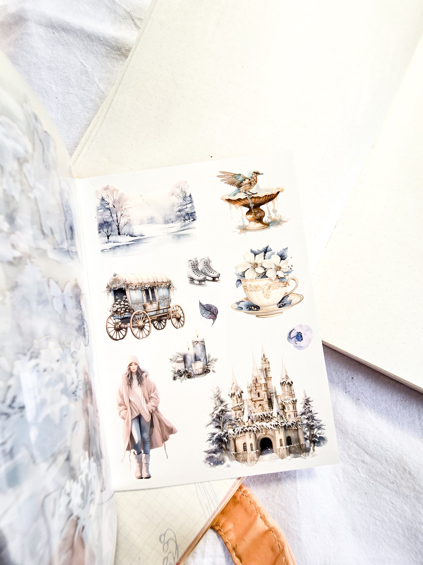DSB-5351 | Four Seasons Tales Sticker Book | Featuring Vintage-Style Dreamy Aesthetics |  20 Sheets 10.5 * 14.8cm