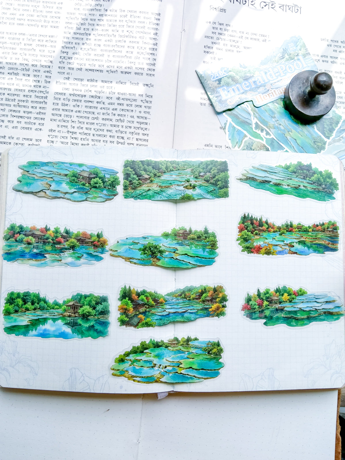SYXQ-403 | Emerald Pool Heritage PET Sticker 20pcs | 70* 80mm