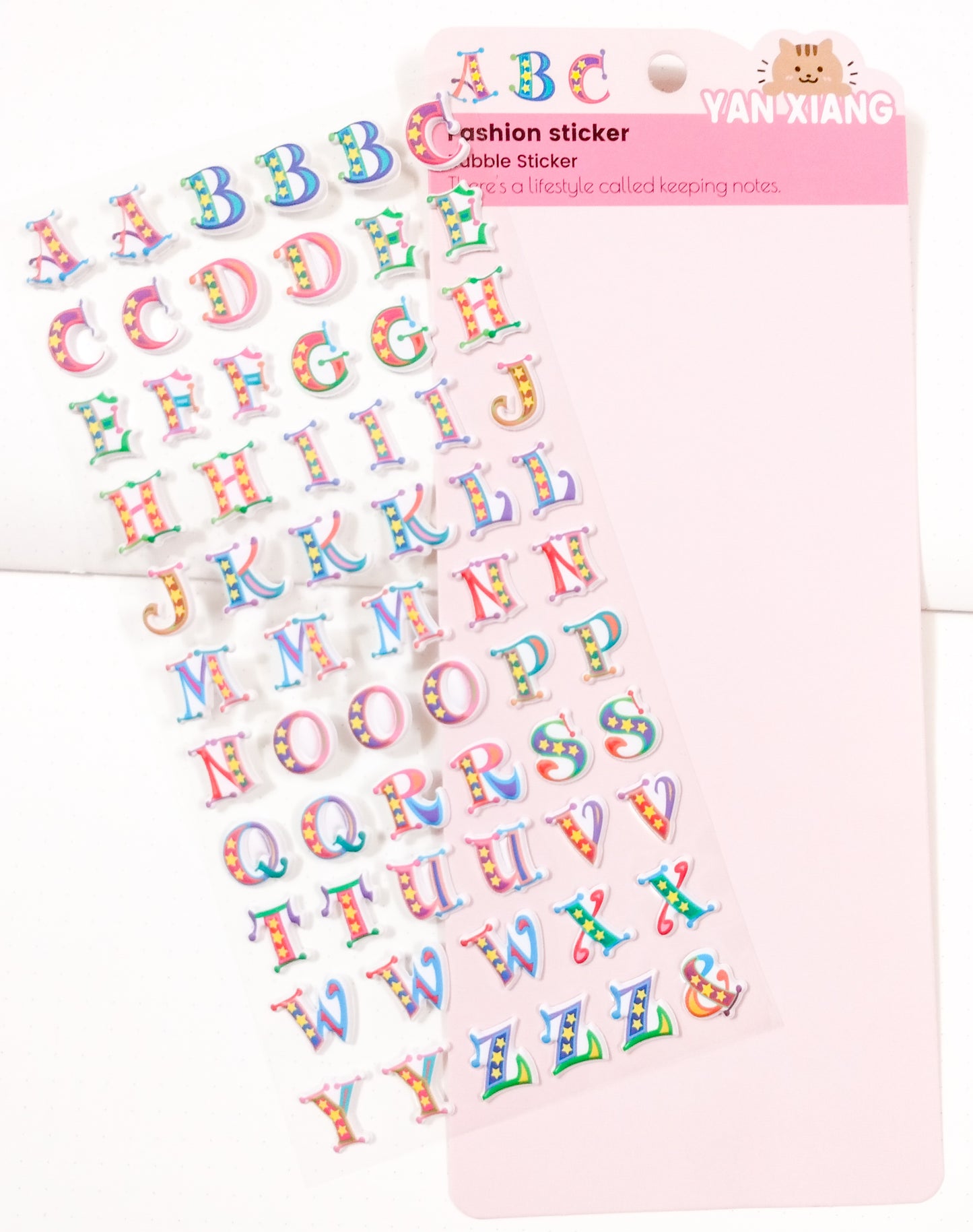 YX-153 |G-9| Alphabet sticker Colourful F 1 Sheet