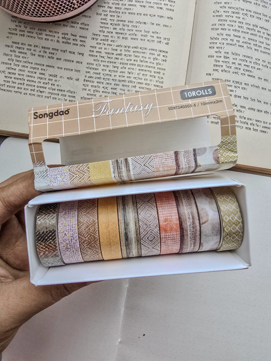 SDRT5035 | Songdao Fantasy Washi Tape Set containing 10 Rolls Of Decorative Masking Tape|10mm×2mm×10