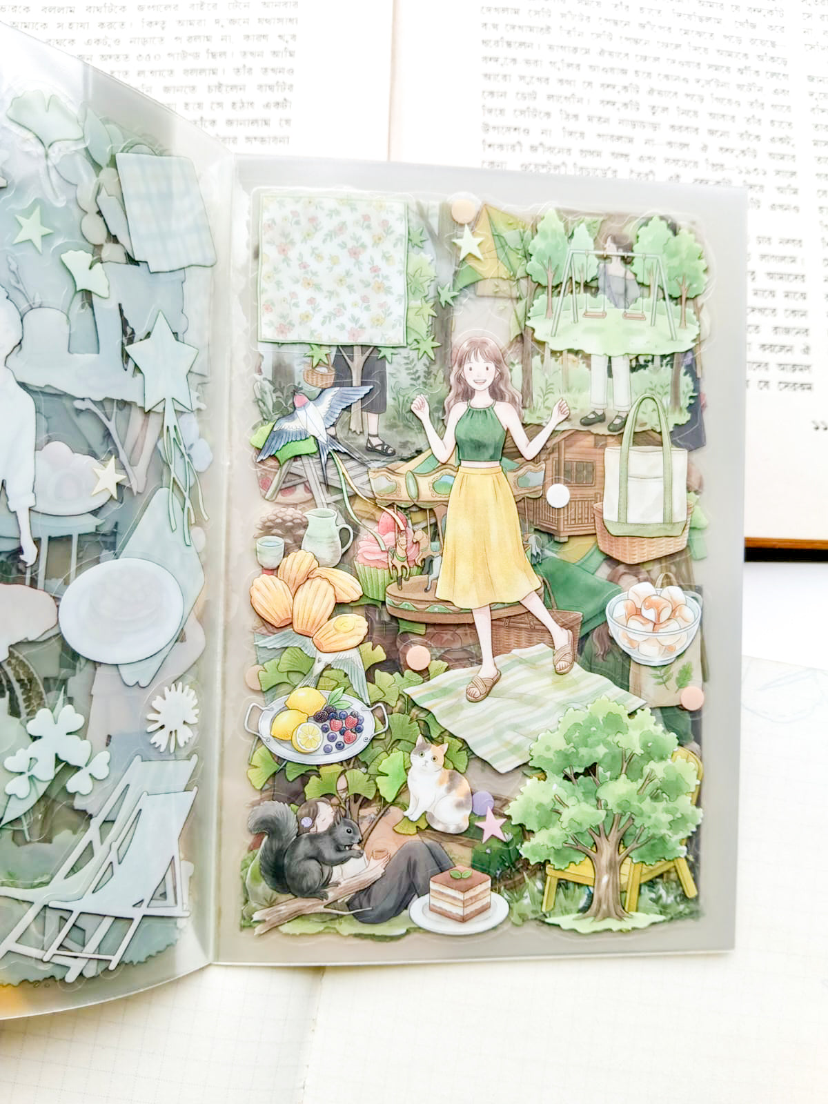RJMH-402 | Spring Walk Vintage Journal Aesthetic Theme Sticker Book 20Pcs Over 400 Stickers | 150* 100mm