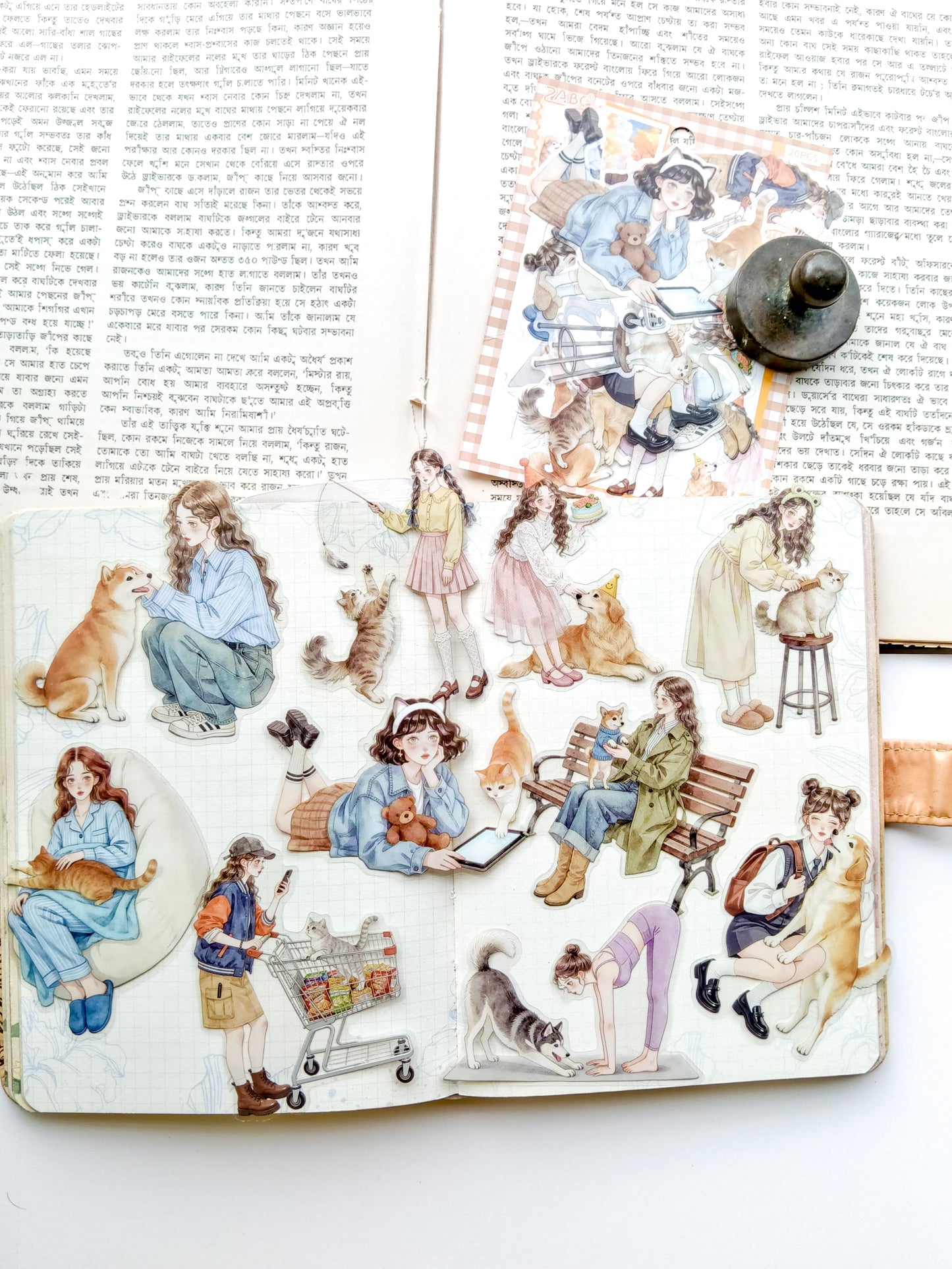 JSGJ-606 | Twilight Of Retreat  PET Vintage Notes Sticker 20pcs | 70-80mm