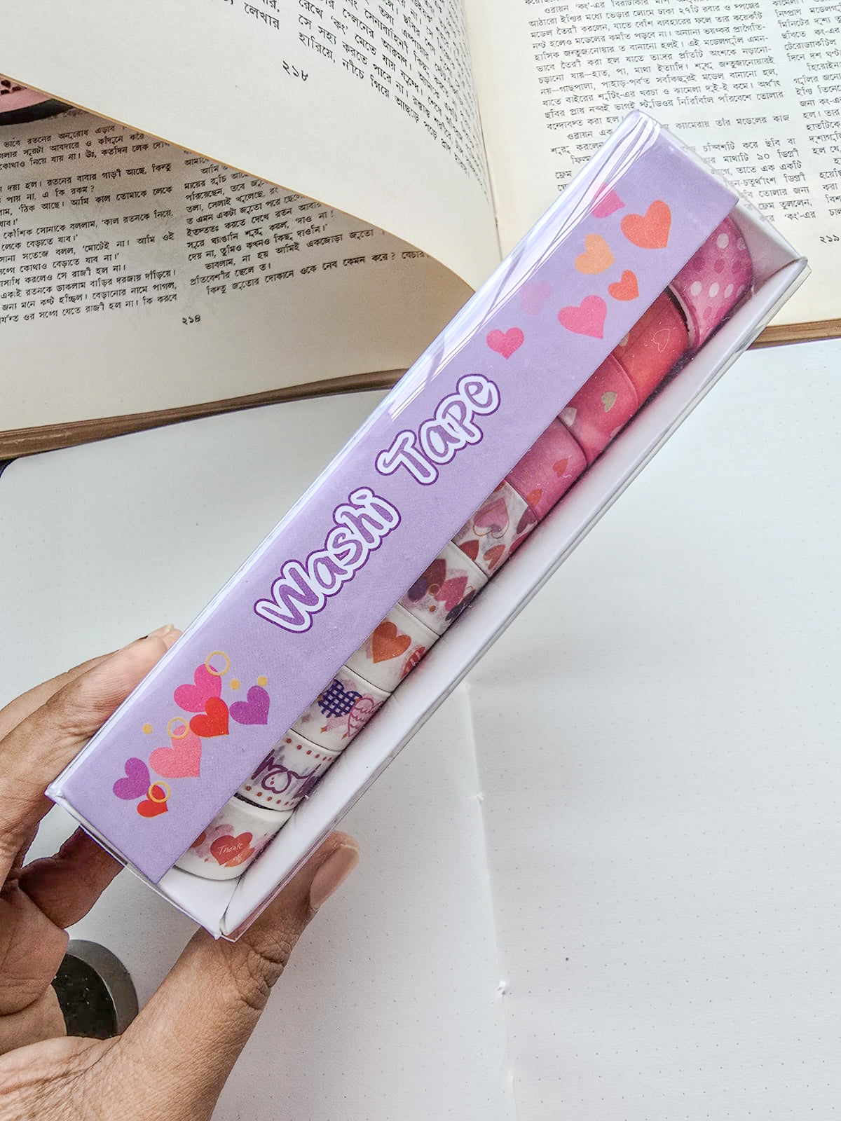 MG7837B |Pink Heart Washi Tape Sets 10pcs Rolls 15mm×2m |