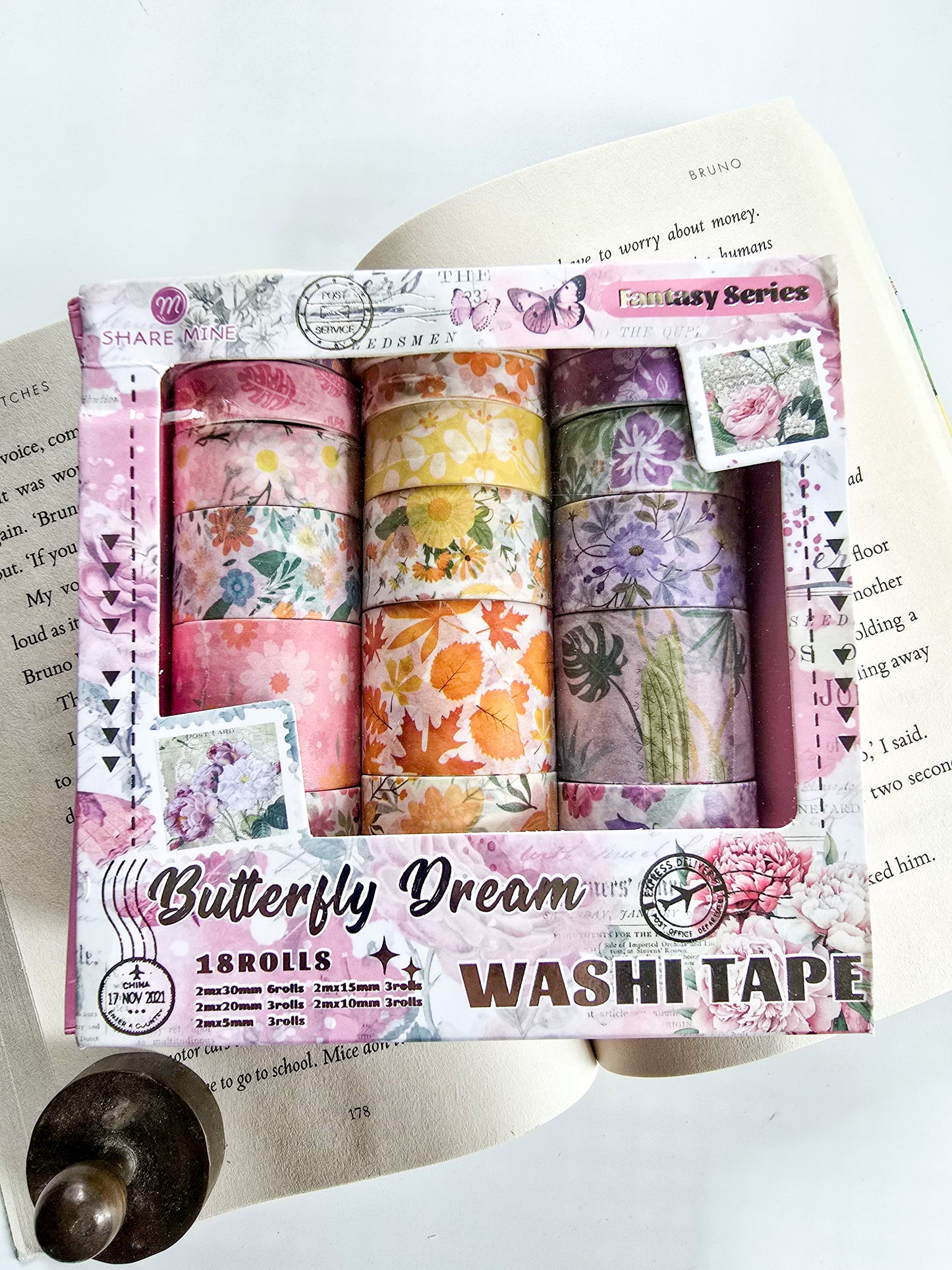 XM-JD3212 | Butterfly Dream" Washi Tape Set By Crafty Cuddle, Featuring 6pcs Set