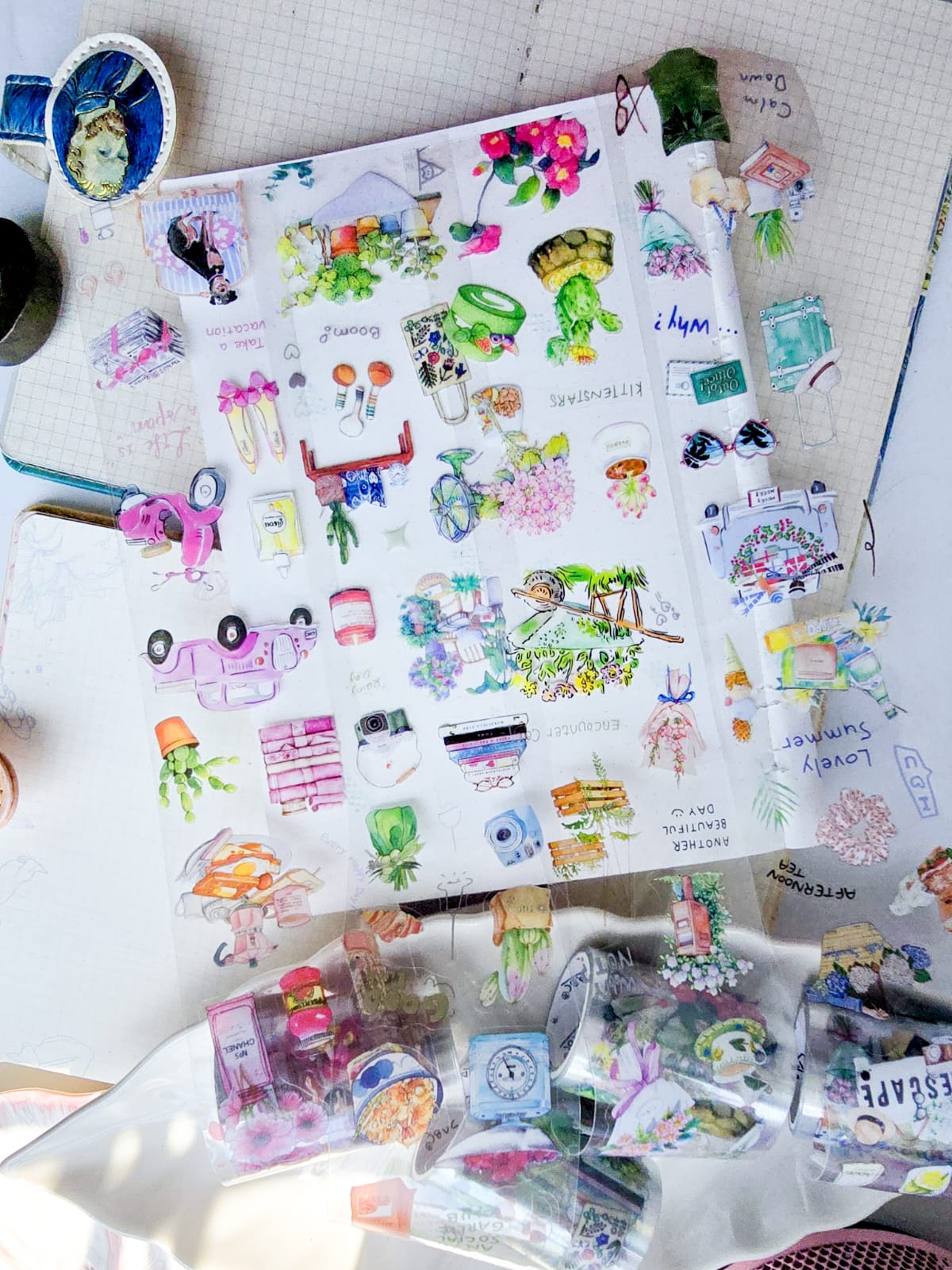 DYSH-201 | PET | Pear Clouds With Rain | 1 Pcs Sticker Roll | 60*2/380mm |