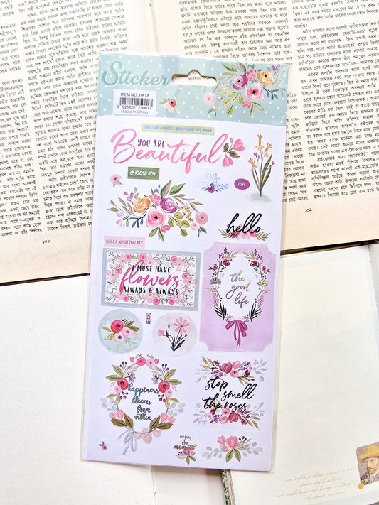HKTA | Colorful Flower Decorative 1pcs  Spring-Themed Sticker | 25×13.5mm