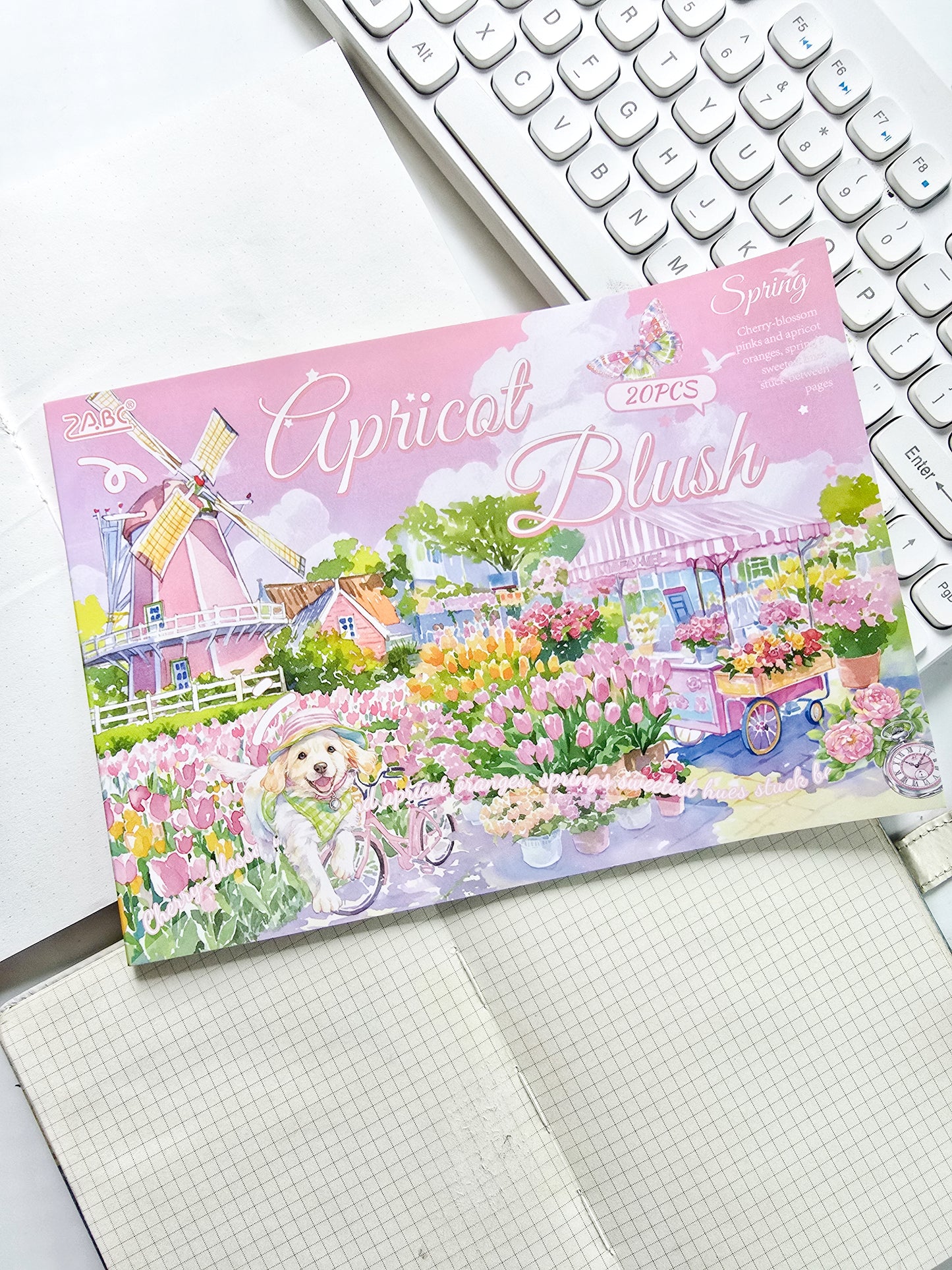 SSFW402 Scenery PET Sticker Book | Precut | 235x167mm | 20 Pages | Premium Quality | Apricot Blush