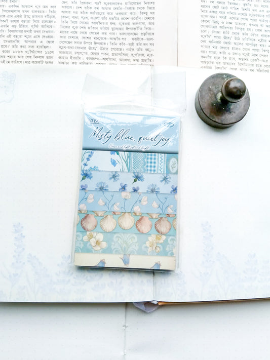 QFYN-601 | Misty Blue, Quiet Joy.Vintage Journal Scrapbook Papers pad 50pcs | 67* 105mm