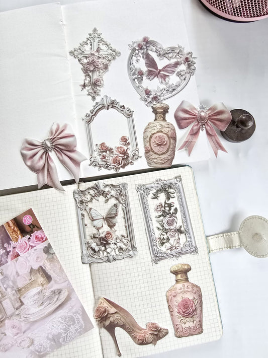 LYSH-601 | Washi Tape Paper| Die Card| Sticker | Vintage Style| 10Pcs | 80*90mm