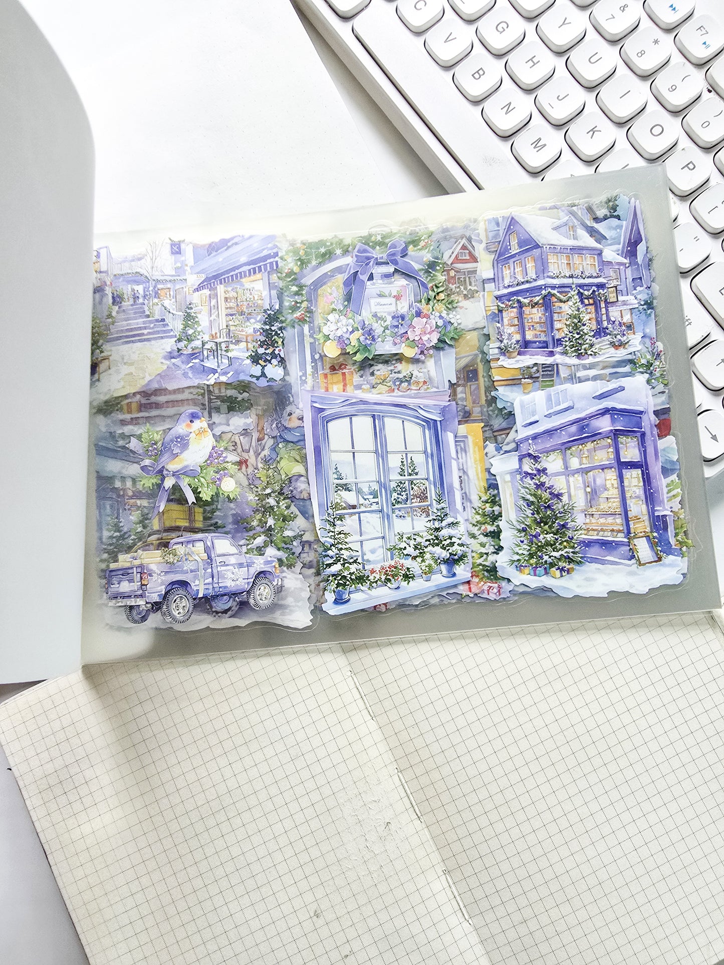 SSFW404 Scenery PET Sticker Book | Precut | 235x167mm | 20 Pages | Premium Quality | Haze Pages