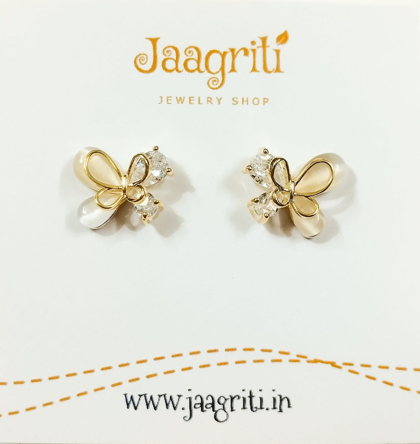 Crystal Pretty butterfly Stud Earrings