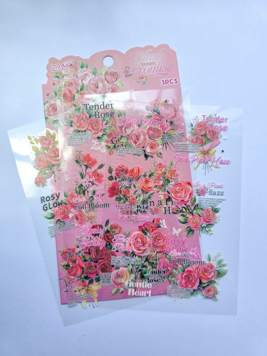 MGMD-403 | Blush Promise flower Asthetic | PET | Sticker sheet |150*100mm