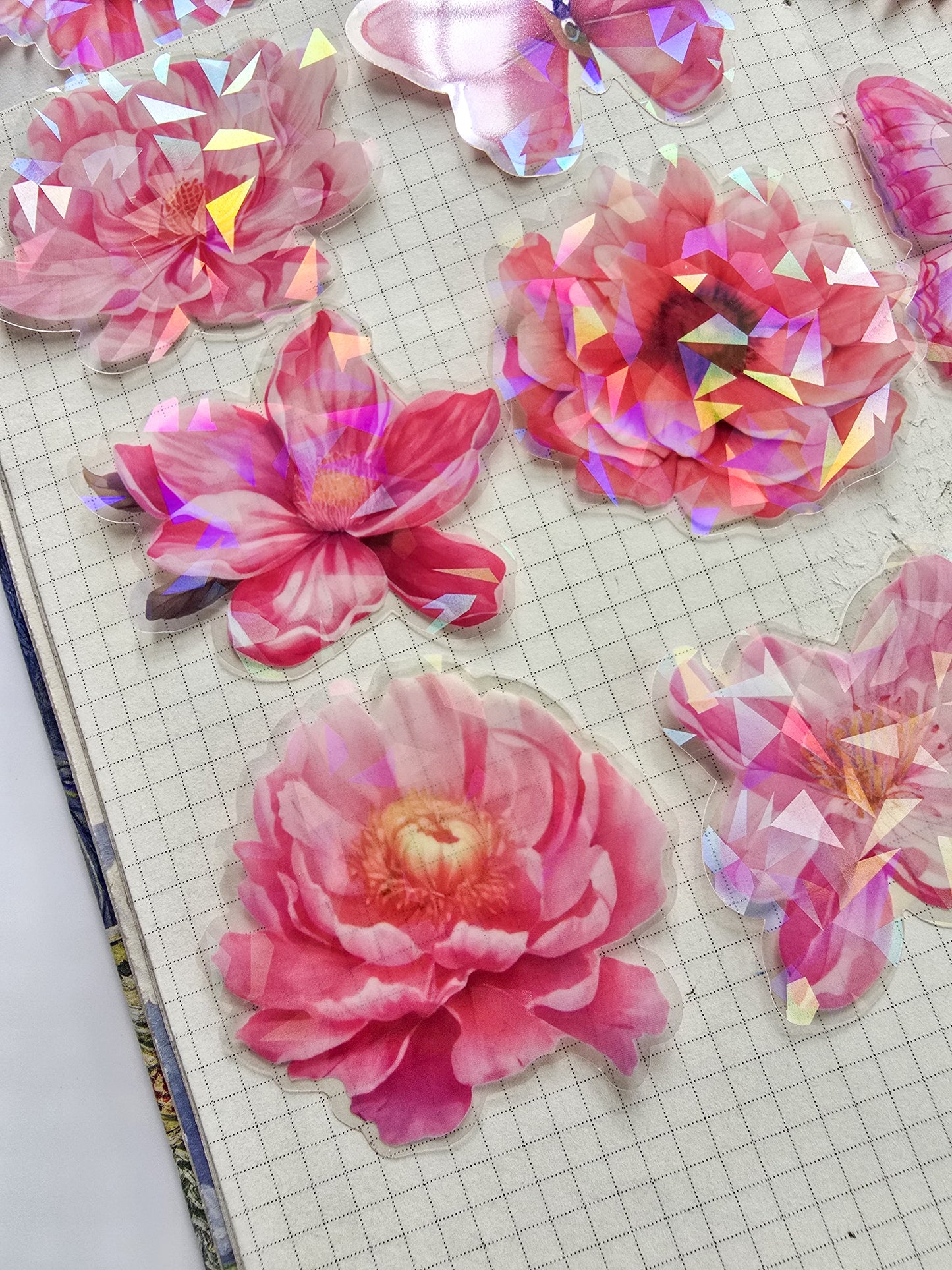 FHRY-602 | Peach Blossom Flowers In Bloom PET Sticker  | 60pcs Sticker