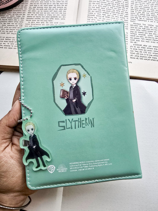 MG26610 | Harry Potter A5-Sized Notebook Featuring a Slytherin House Theme With Draco Malfoy Artwork.