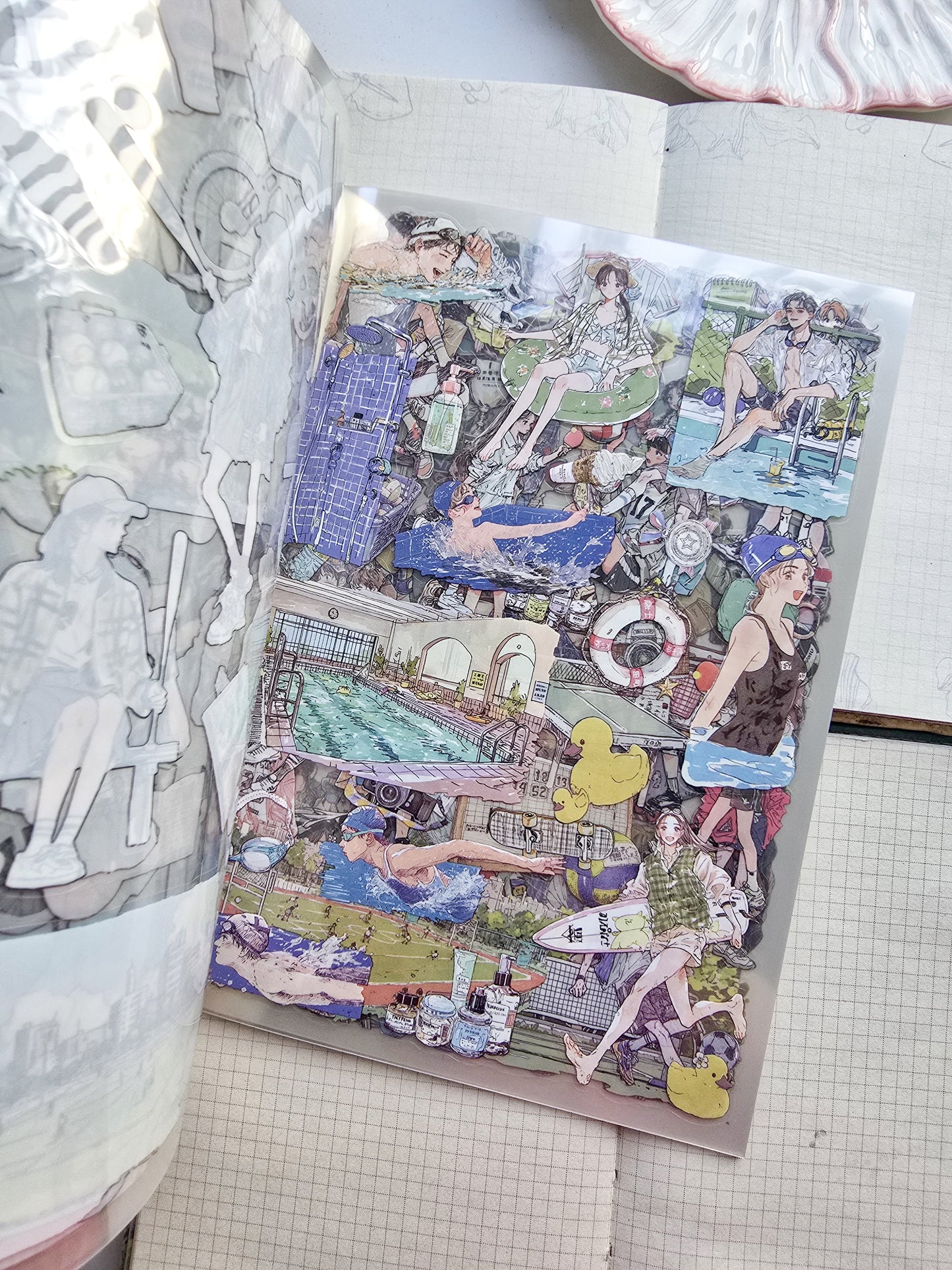 QYSHL-404 LIGHT PACE| Lifestyle Girl Pet Sticker Book| Comfortable Life Dairy Pink Theme|167*235mm 20 Pcs