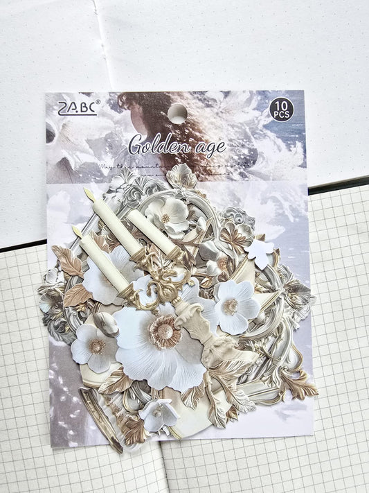 LYSH-606 | Washi Tape Paper| Die Card| Sticker | Vintage Style| 10Pcs | 80*90mm