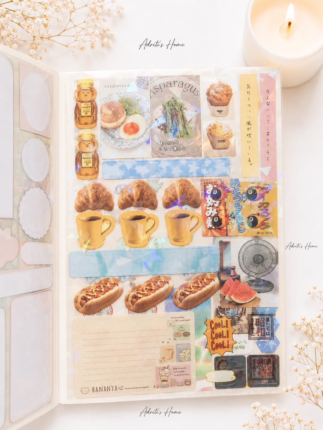 GZBBX 402 | Kawaii PET Sticker Book  | Containing over 300+ aesthetic food-themed designs for Journaling and Scrapbooking | 20 Sheets