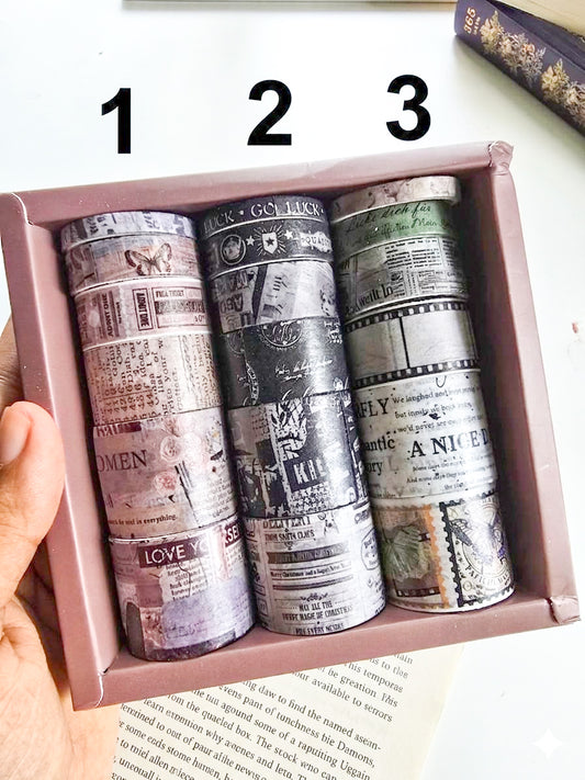 XM-JD3212 | Time Memory Nature Vintage-Inspired Designs Paper Washi Tape | 6 Washi Tape | 2m*6 pcs
