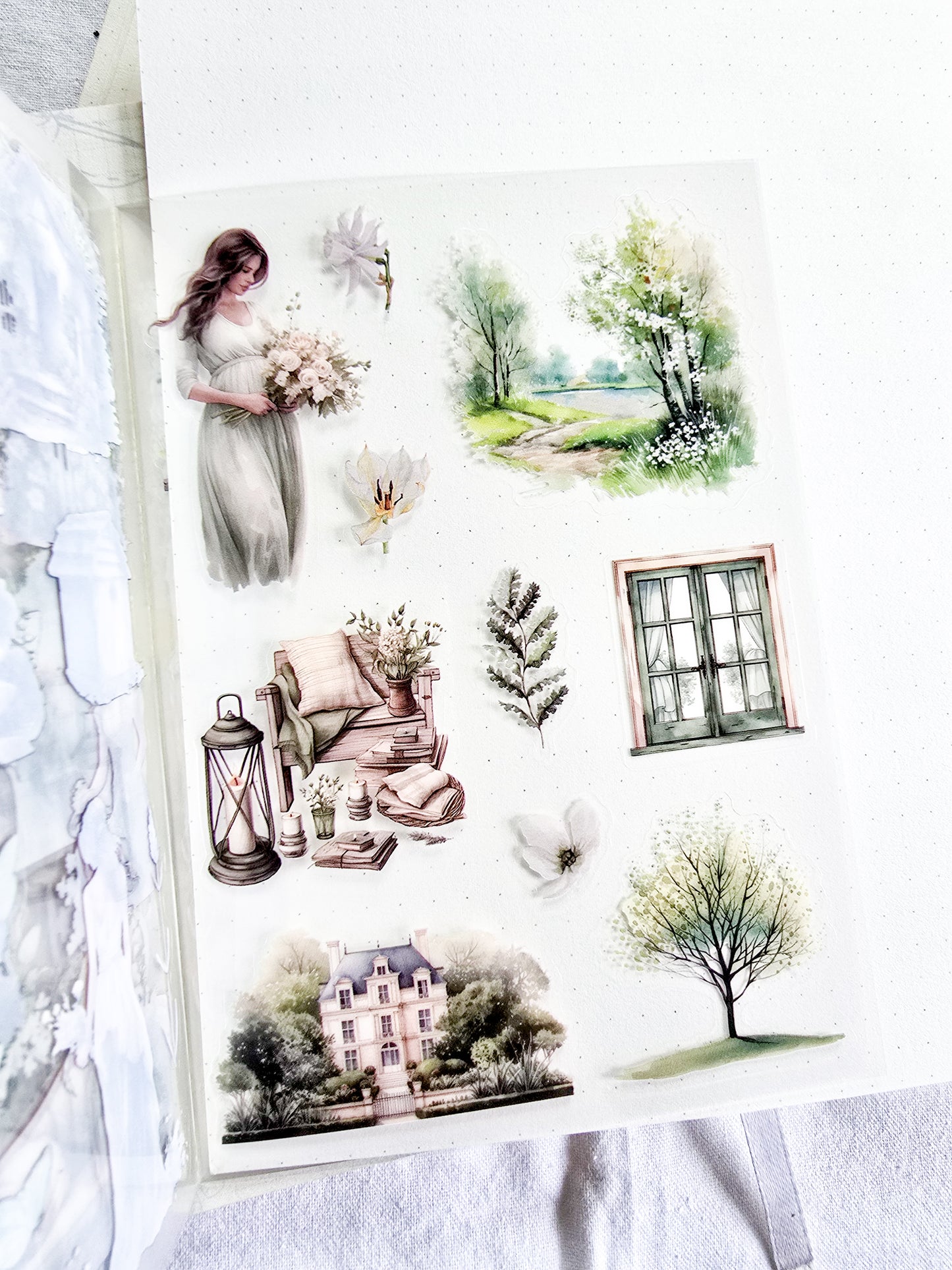 DSB-5348 | Four Seasons Tales Sticker Book | Featuring Vintage-Style Dreamy Aesthetics |  20 Sheets 10.5 * 14.8cm