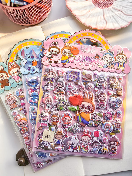 TY |Cute Cartoon / Labubu Sticker | 2 sheets