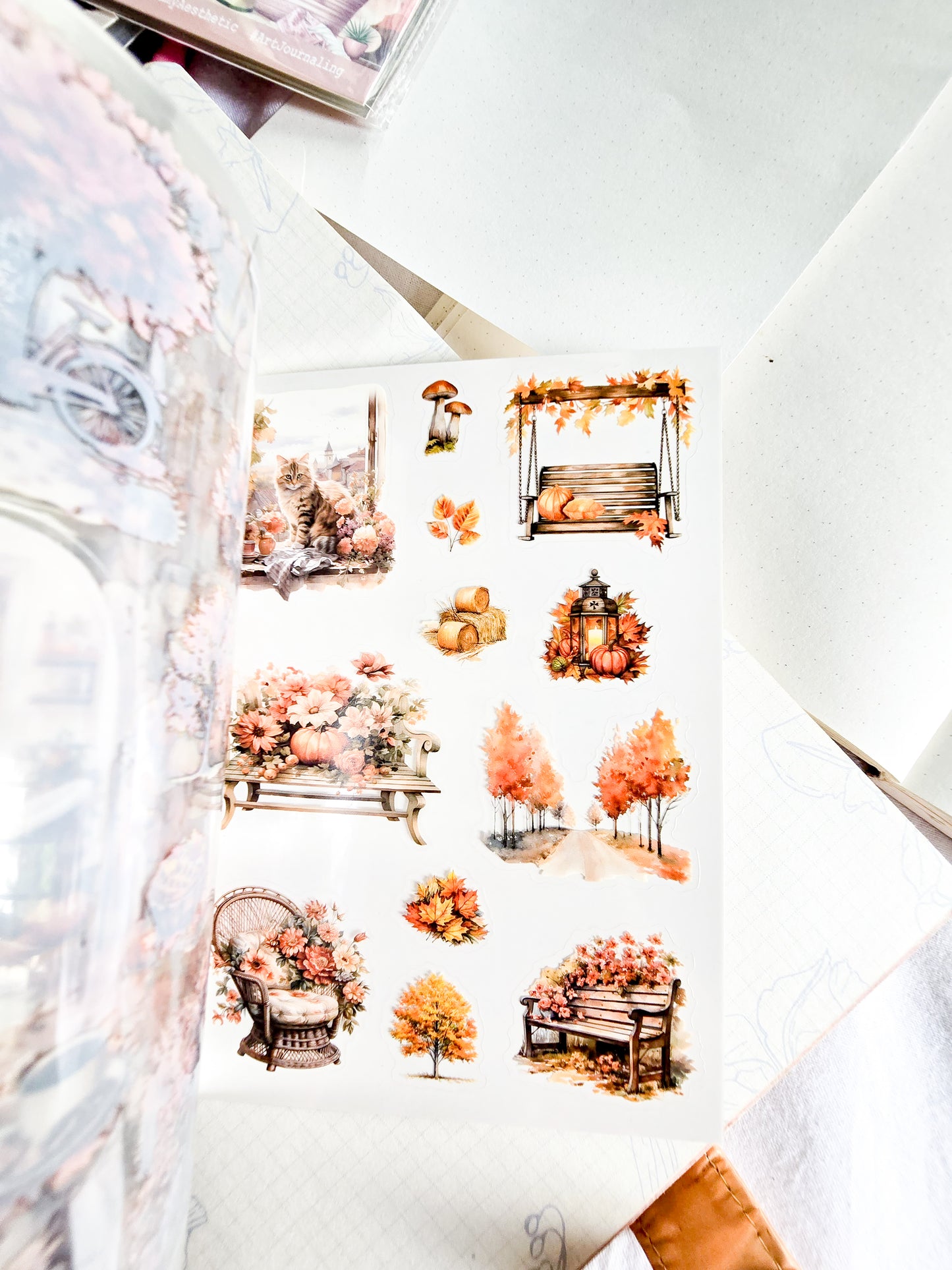 DSB-5350 | Four Seasons Tales Sticker Book | Featuring Vintage-Style Dreamy Aesthetics |  20 Sheets 10.5 * 14.8cm