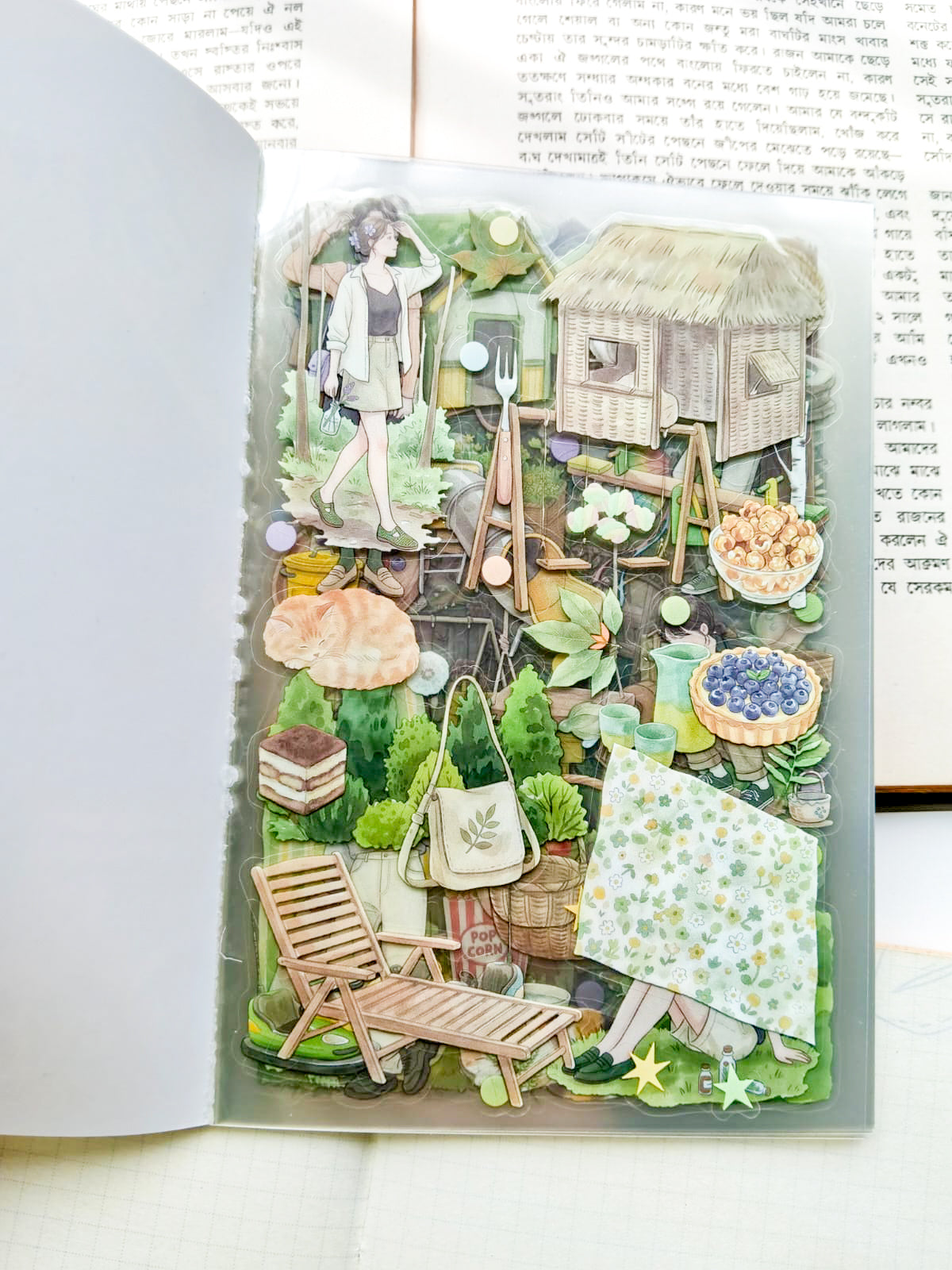 RJMH-402 | Spring Walk Vintage Journal Aesthetic Theme Sticker Book 20Pcs Over 400 Stickers | 150* 100mm