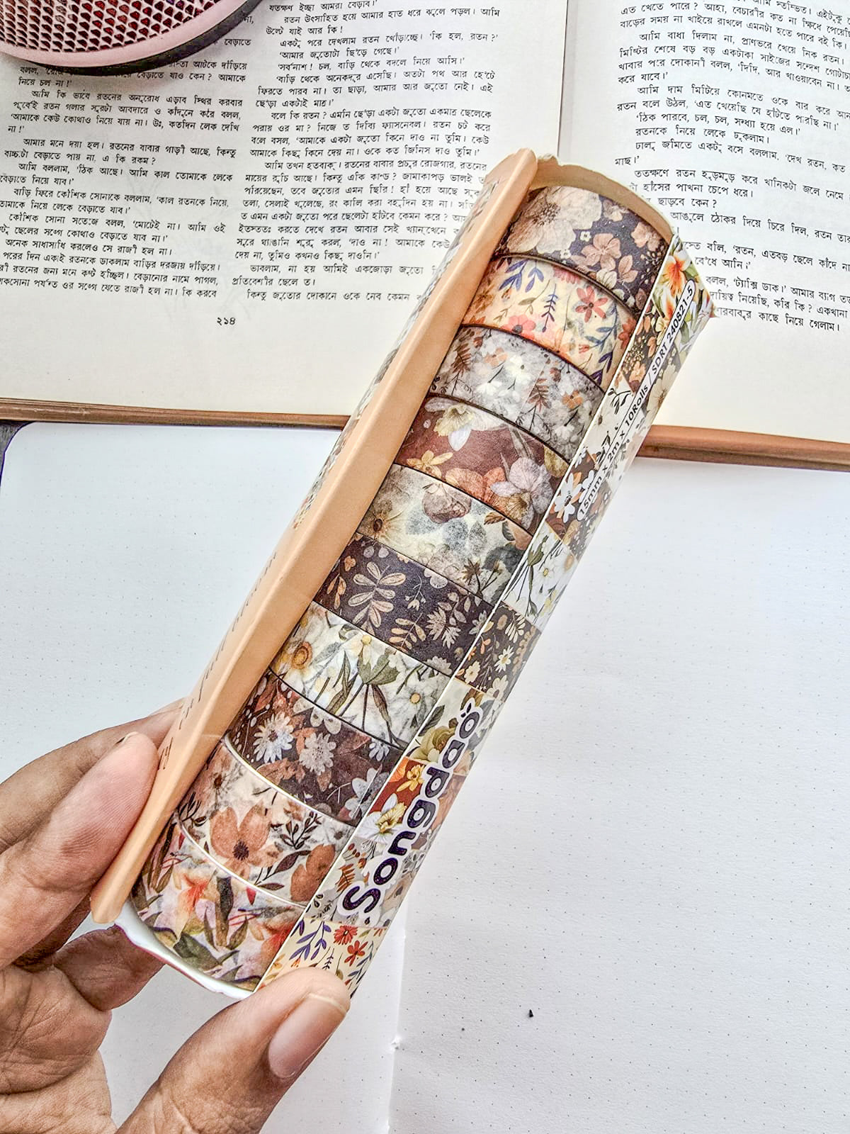 SDRT8215 | Beauty In Full Bloom Colour Full Flowers Washi Tape 10pcs Rolls |15mm×2m×10Rolls