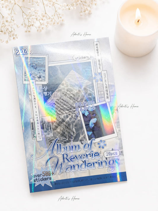 GZBBX-401 |Waterproof PET Sticker Book |Pack From The Album Of Reverie Wanderings Series | 20Pcs Over 500+ Sticker |