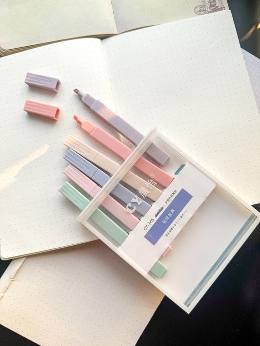 CY-505 Pastel Highlighter 6 Pcs Set| Aesthetic Cute Highlighters Colors |