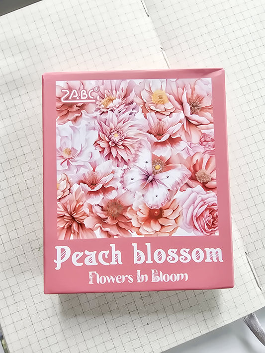 FHRY-602 | Peach Blossom Flowers In Bloom PET Sticker  | 60pcs Sticker