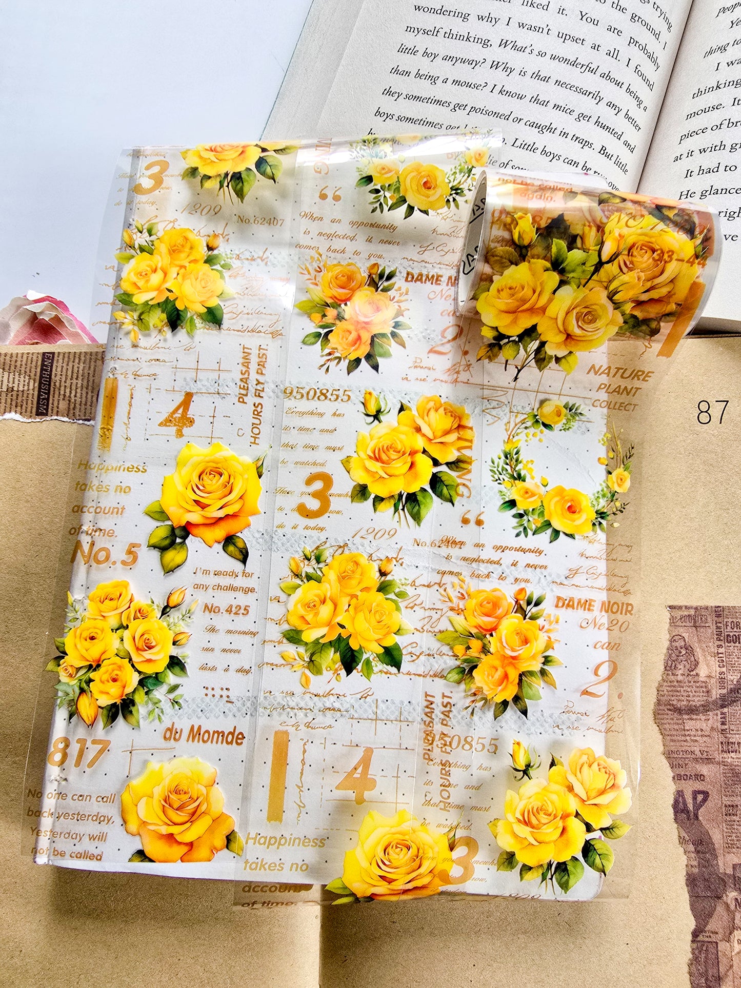 CNHD-202 | Late Sunset Rose Place  Branded 1 pcs Featuring Floral And Vintage Stamp Designs | 300mm