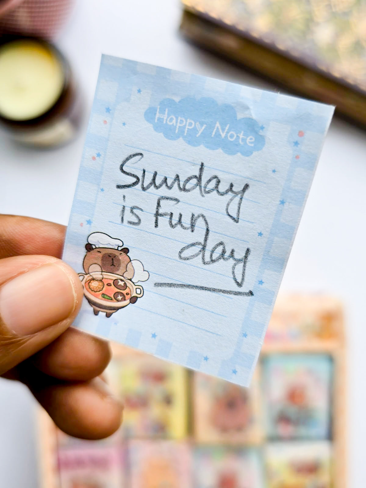 XM-B2 | Mini Sharing Book | Capybara-Themed Pocket Mini Note Book | Random 1pcs |6×4.5mm