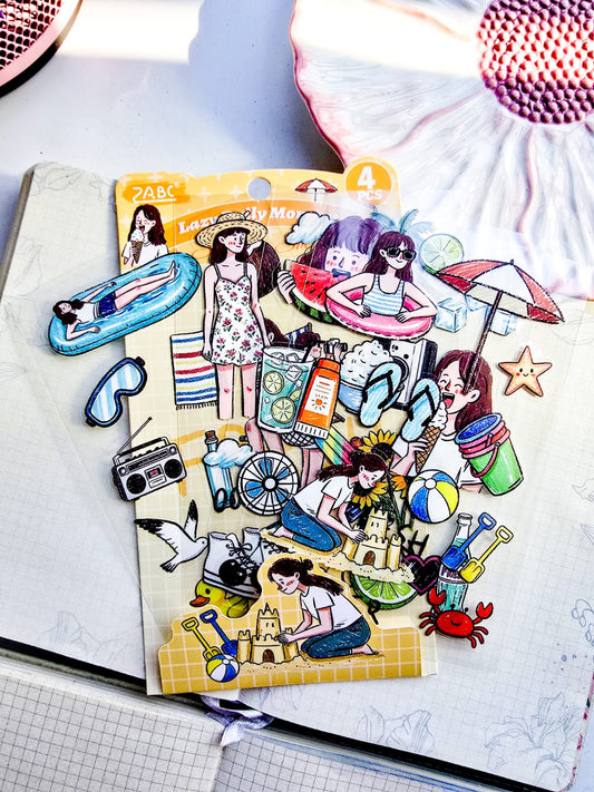 MHSJC - 602 | PET | G9 |Summer Slices | Lazy Daliy Moments | 4Pcs | 150mm |