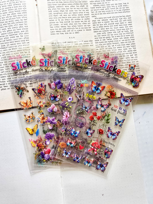 SC-002 | Flower Nature Notes 1pcs Transparent PET Sticker | 9.3×21.2cm