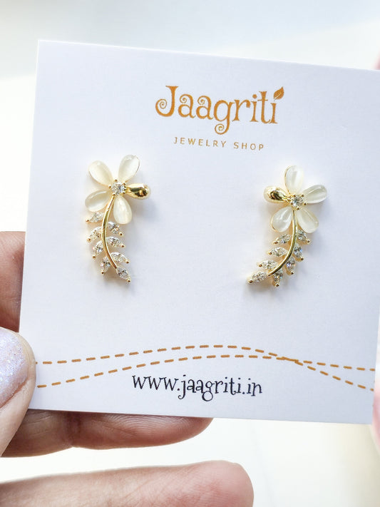 Crystal Floral Stud Earrings