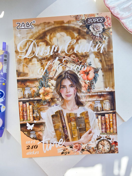 Myxf806 Dusty Casket Of Eras Vintage Transparent Sticker Book | 20 sheets 145*210 mm