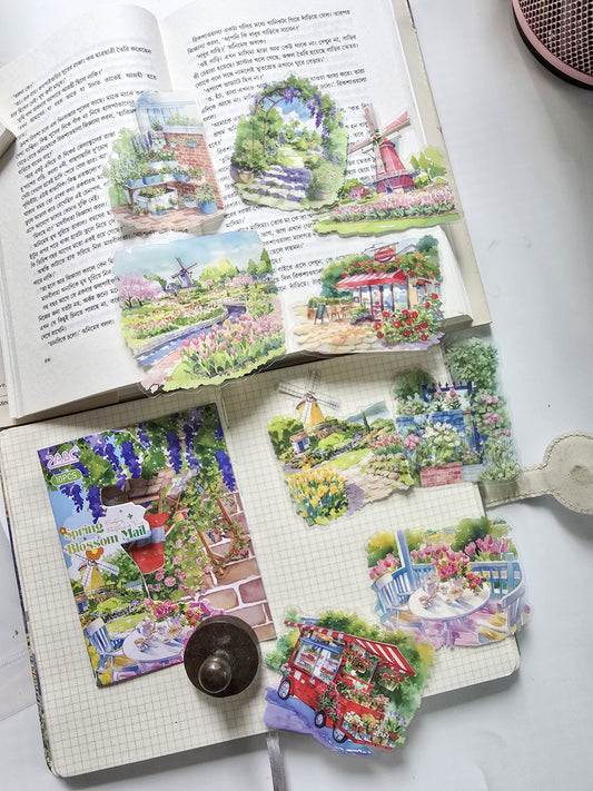 SSQH-401 | Scenery |  PET | Sticker |Spring Blossom Mail| 10 Pcs | 40*89mm