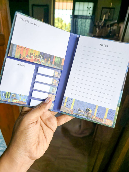 YSD-9827 | Van Gogh Folder Sticky Notes memo Paids | 112×167mm| 8 SETS × 70 Pages
