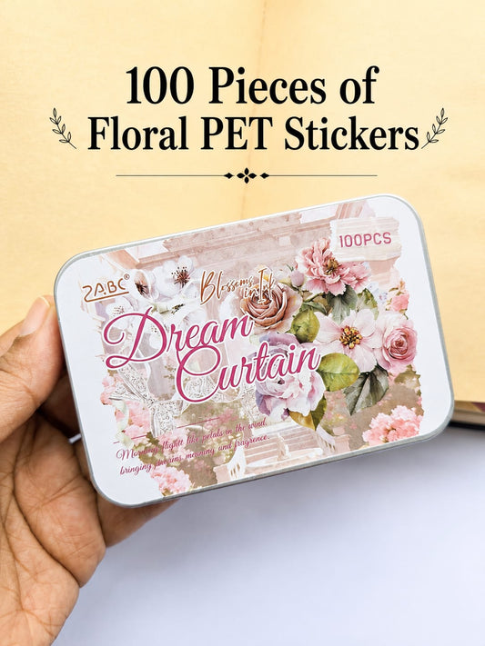 MYSH-402 | Dream Curtain Vintage Watercolor Flowers | PET | Stickers Box | 100Pcs | 40* 40mm
