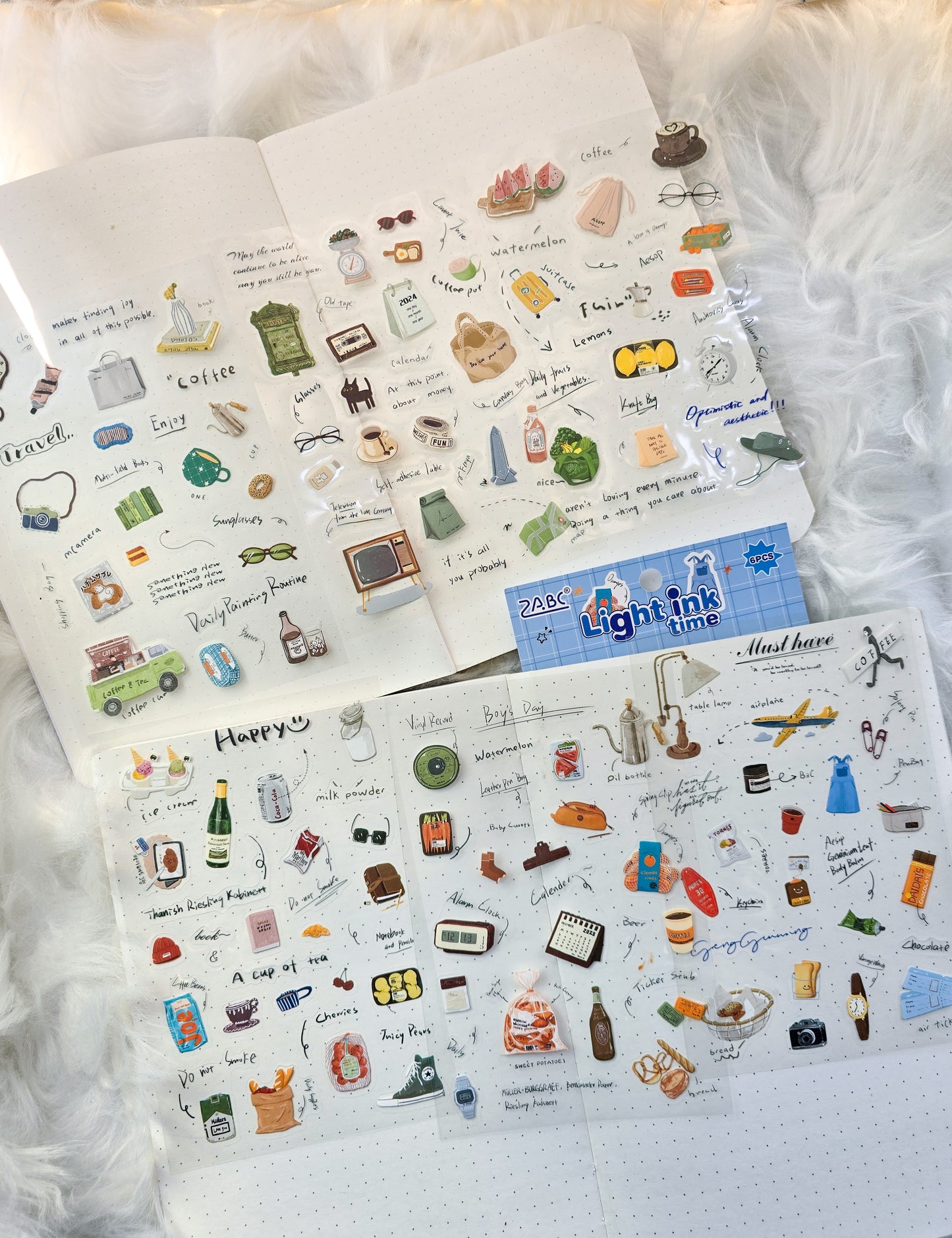 QSMJ402 |G9|  LIGHT ink Time | Lifestyle Sticker | 6 Sticker Sheets | Precut
