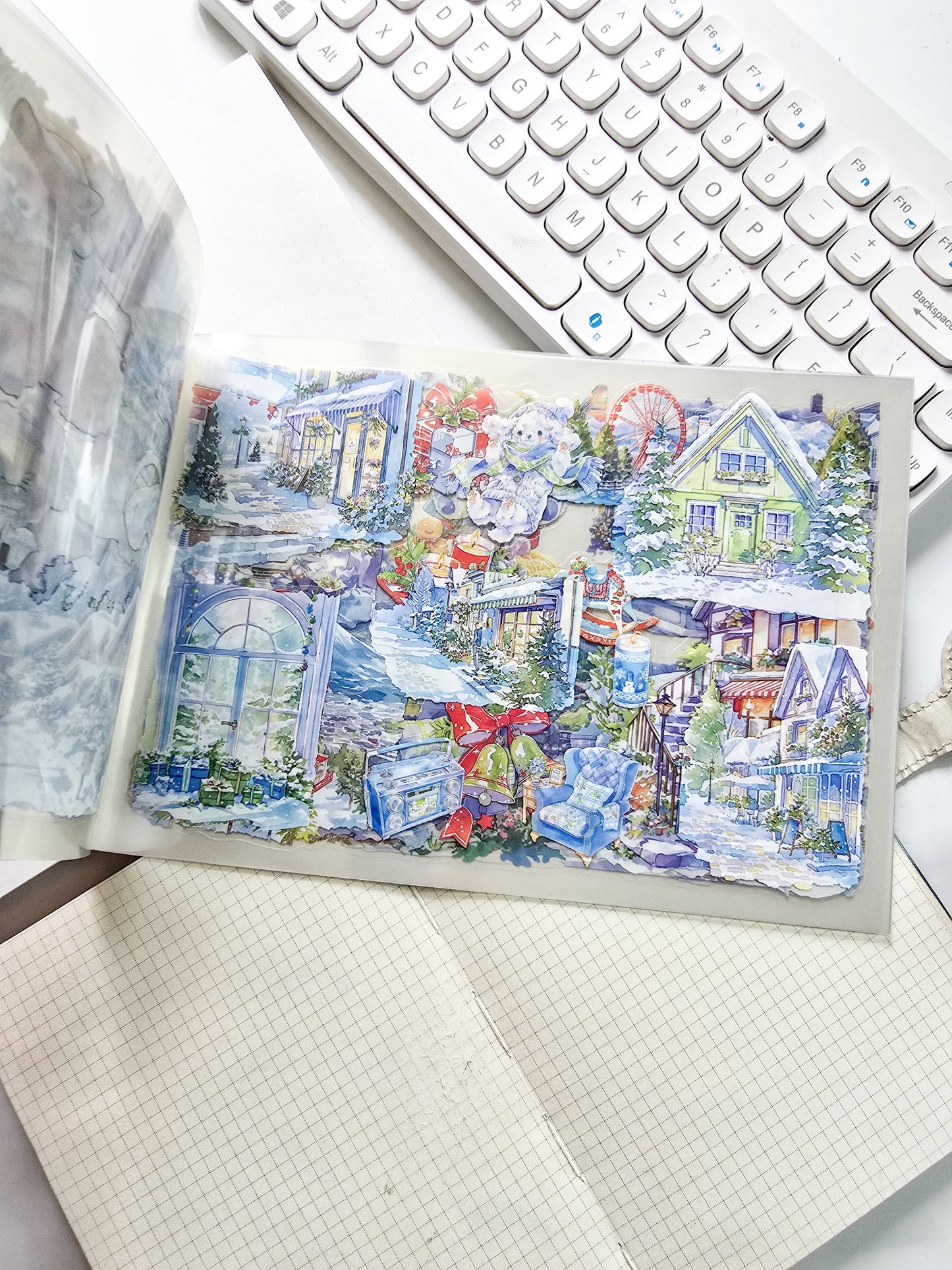 SSFW404 Scenery PET Sticker Book | Precut | 235x167mm | 20 Pages | Premium Quality | Haze Pages