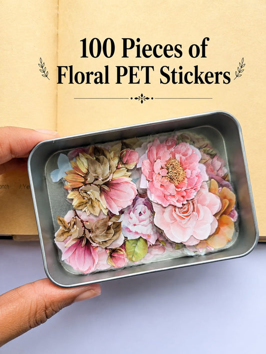 MYSH-402 | Dream Curtain Vintage Watercolor Flowers | PET | Stickers Box | 100Pcs | 40* 40mm