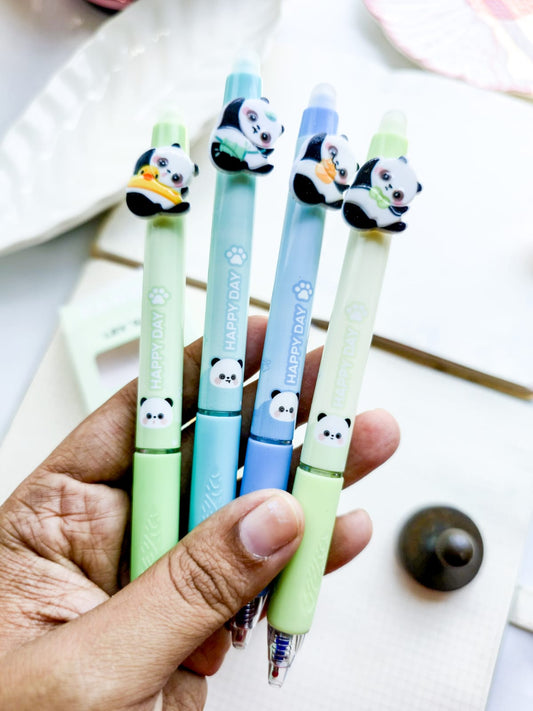 K9114 | 4Pcs | Kawaii Panda Erasable Gel Pen Set