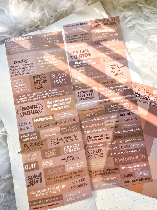 YWXY-6-01 | Rosin Knowledge | PET | Transparent Sticker | 4 Sheets | 120*170mm