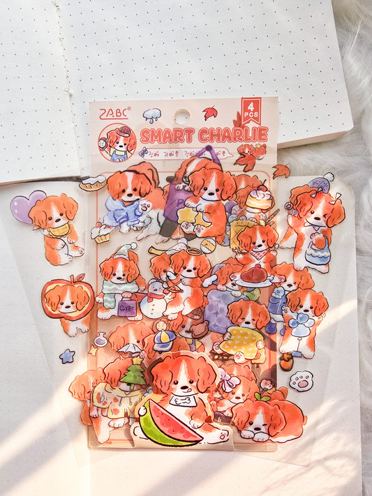 JYMQ-6-02 | Smart Charlie | PET | Transparent Sticker| 4 Sheets |