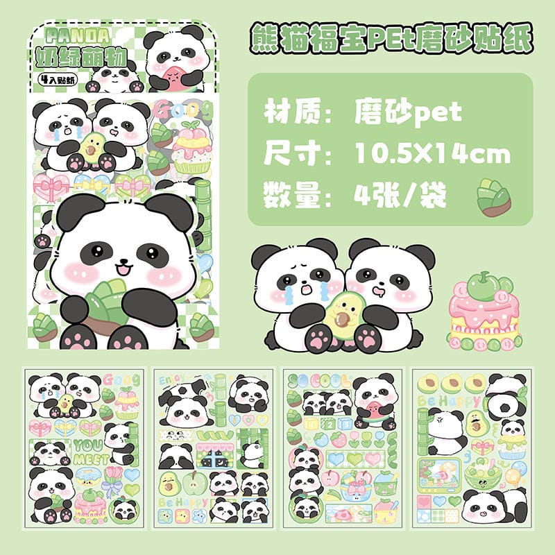 DS-0401|G-9| Panda Translucent Kawaii Sticker| PET | 4 Sheets | 105*180mm