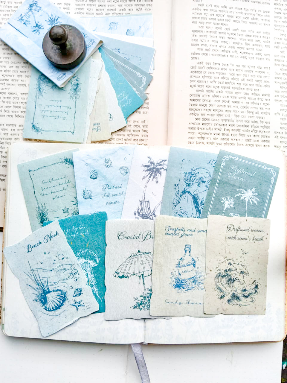 XJFW-603 |Coastal Treasures Whispers in Litres Sticker 30pcs | 56* 83mm