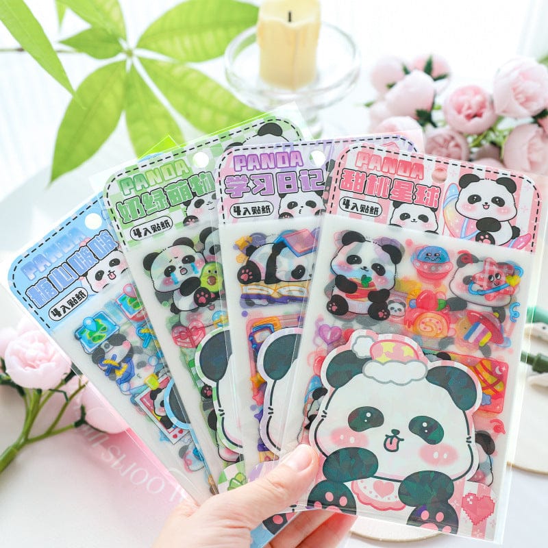 DS-0401|G-9| Panda Translucent Kawaii Sticker| PET | 4 Sheets | 105*180mm
