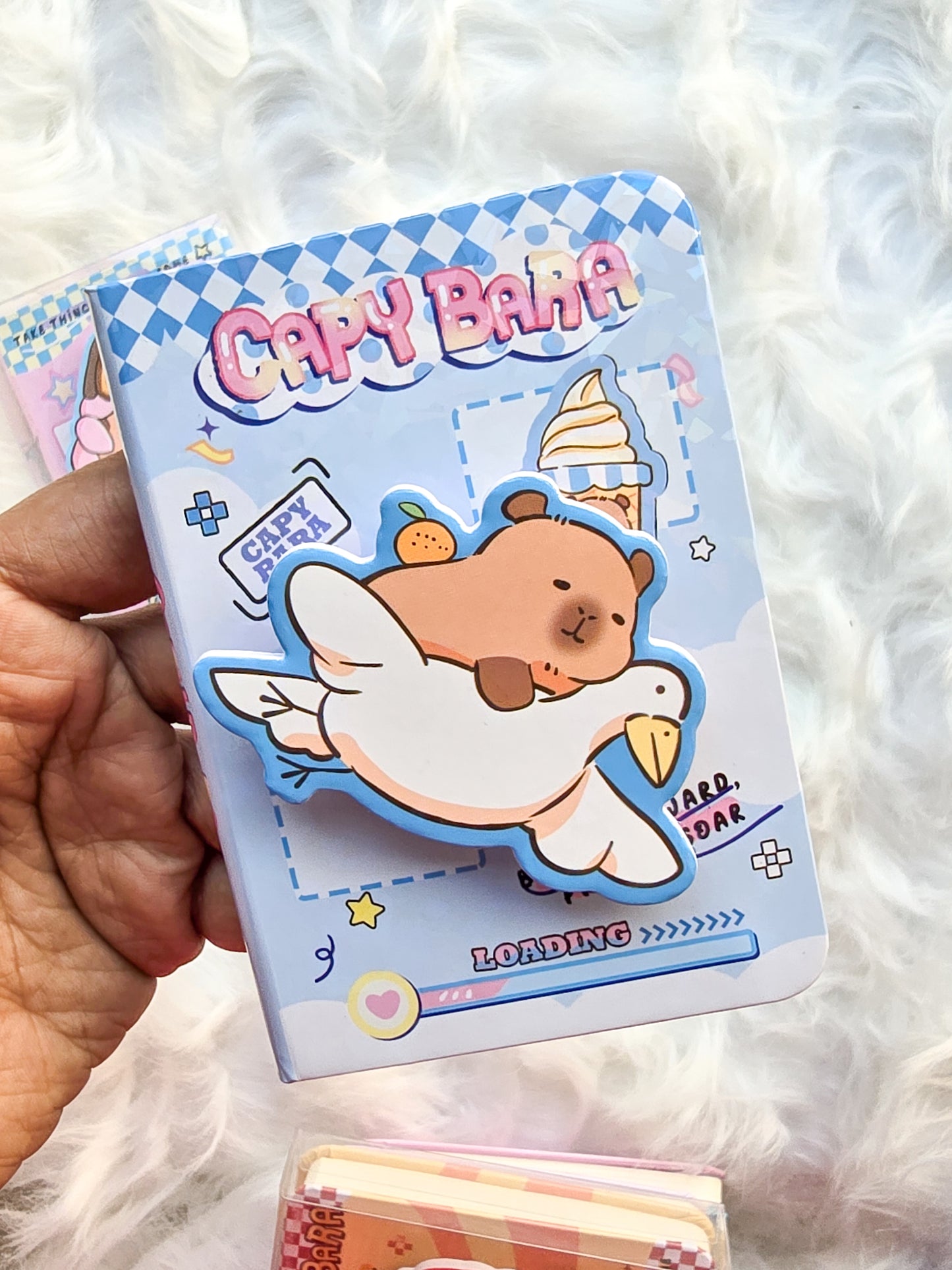 Mini Capybara Spin Diary | Notebook | Random 1 Pc | Plain Pages