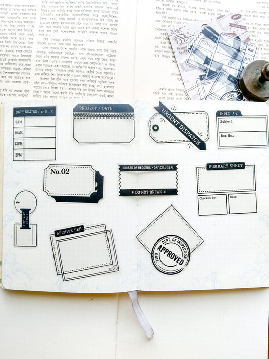 DAZY-404 | Travel Stamp Frame Archive PET Sticker 20Pcs | 40* 60mm